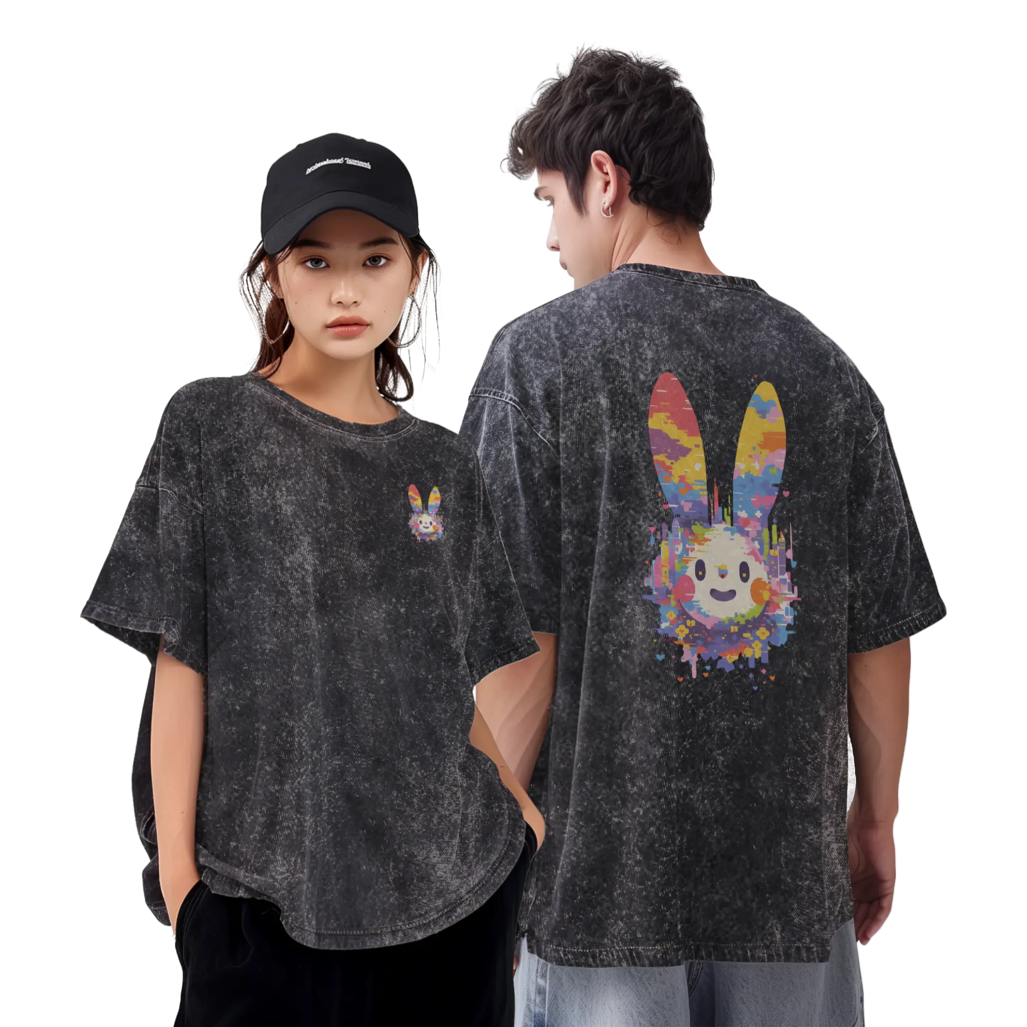 活在七彩都市應要微笑,兔子君T恤