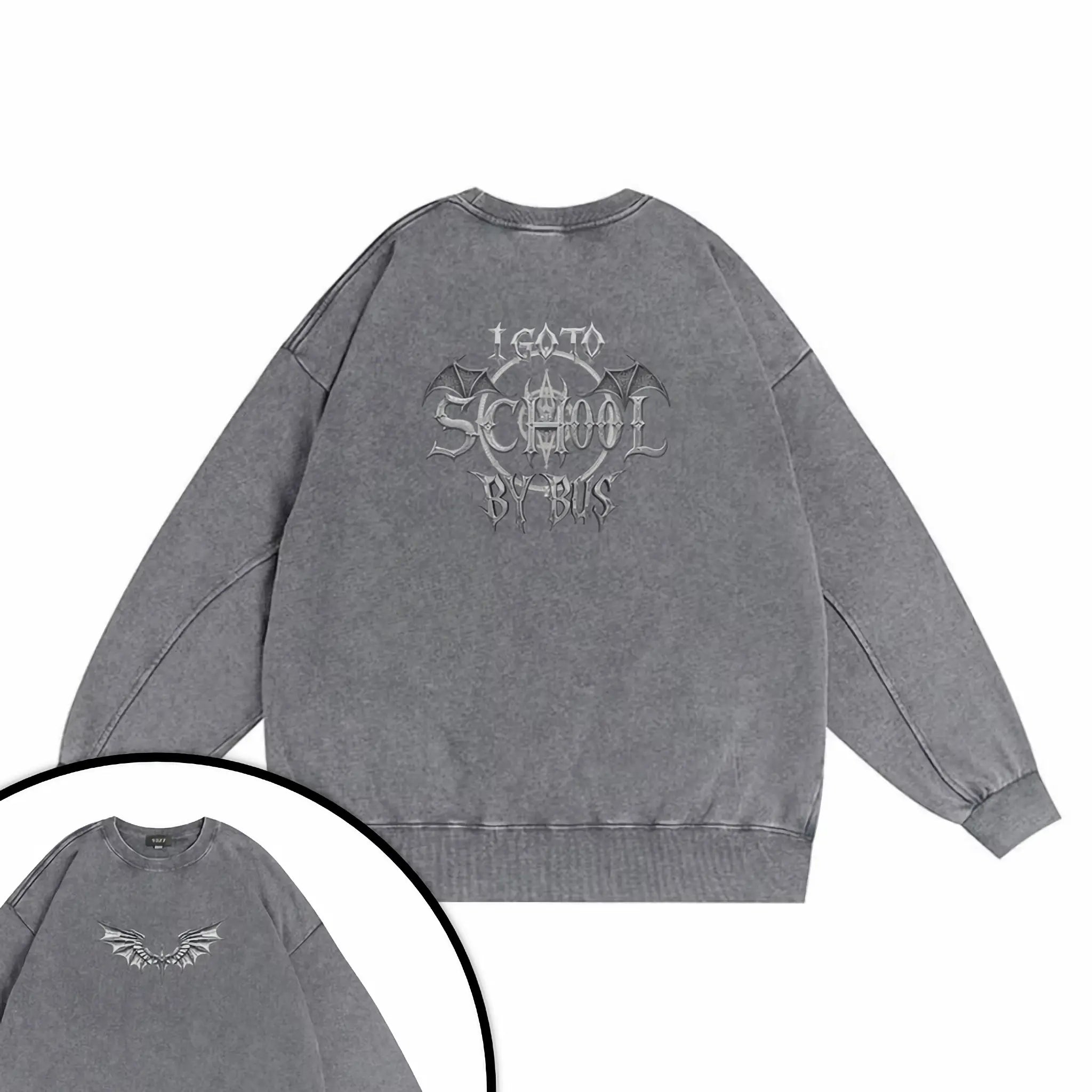 哥德風I Go To School By Bus - 衛衣